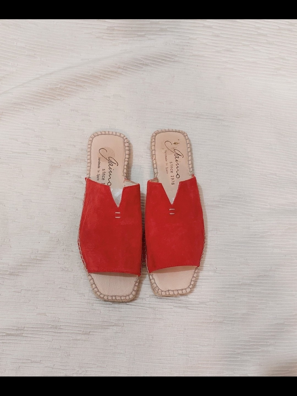 Gaimo Red Suede Open-Toe Slide Mules Women's Size 8 / 39 - Picture 6 of 12